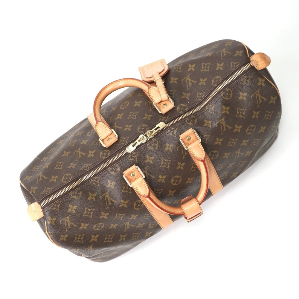 LOUIS VUITTON Authentic Brown Monogram Canvas Keepall 45 Boston Bag - Picture 11 of 15